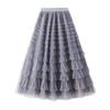 Fairy White Tulle Pleated Long Midi Skirt for Women - Spring/Autumn 2024 Collection.