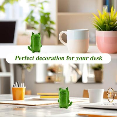 Estatueta de Gato Picles Amigo de Mesa Decoração de Apoio Emocional Amigo Picles Ornamento de Gato Picles Impresso em 3D Presente para Amantes de Picles