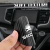zbrgi9 2PCS Skoda Car Cup Holder Coaster, Carbon Fiber Texture Rubber Pad, For Octavia 3 Fabia Kodiaq Kamiq RS Rapid Yeti Accessories