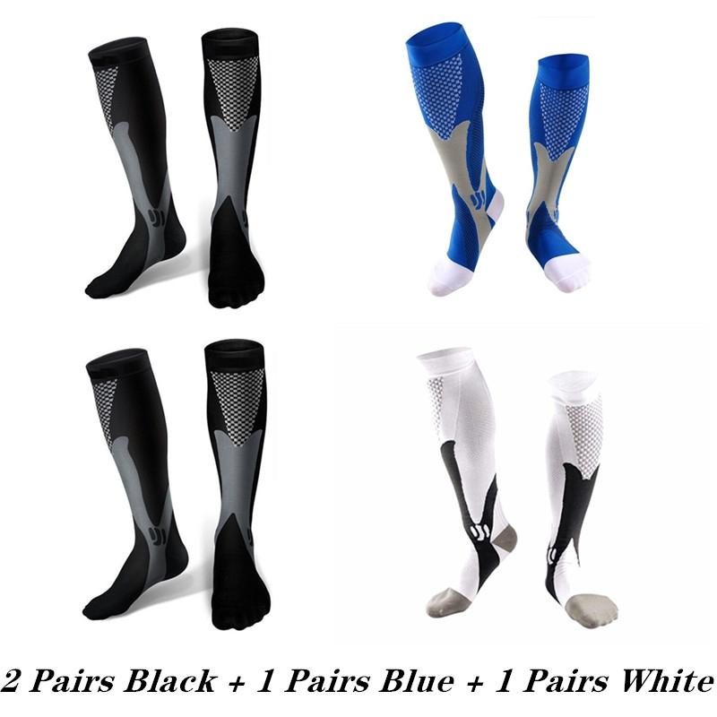 2/3/4 Pairs Running Men Compression Socks Fit Varicose Veins Football Soccer Stockings 30 Mmhg Atheletic Men Women Sports Socks