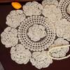 Vintage Rose Embroidery Placemat Modern Hollowed-out Table Place Mats French Design Handmade Cup Mat Coffee Table Decoration