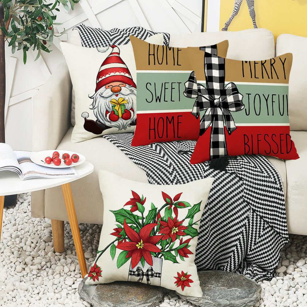 Autumn and Winter Holiday Decoration Christmas Pillow Case Home Sofa Atmosphere Pillow Waist Pillow