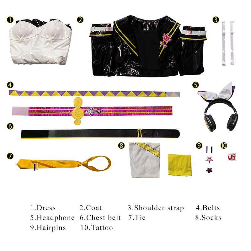 

Костюм девушки-кролика Кагамине Рин Оригинальный дизайн Женский Сексуальное Платье Рин Музыкальная игра-паркур Muse Dash Костюм кролика XXL