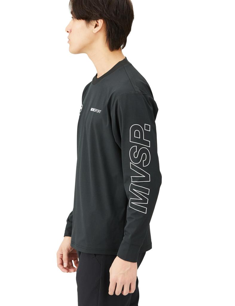 DESCENTE SUNSCREEN TOUGH Sleeve Logo Long Sleeve Size O Shirt, Black,