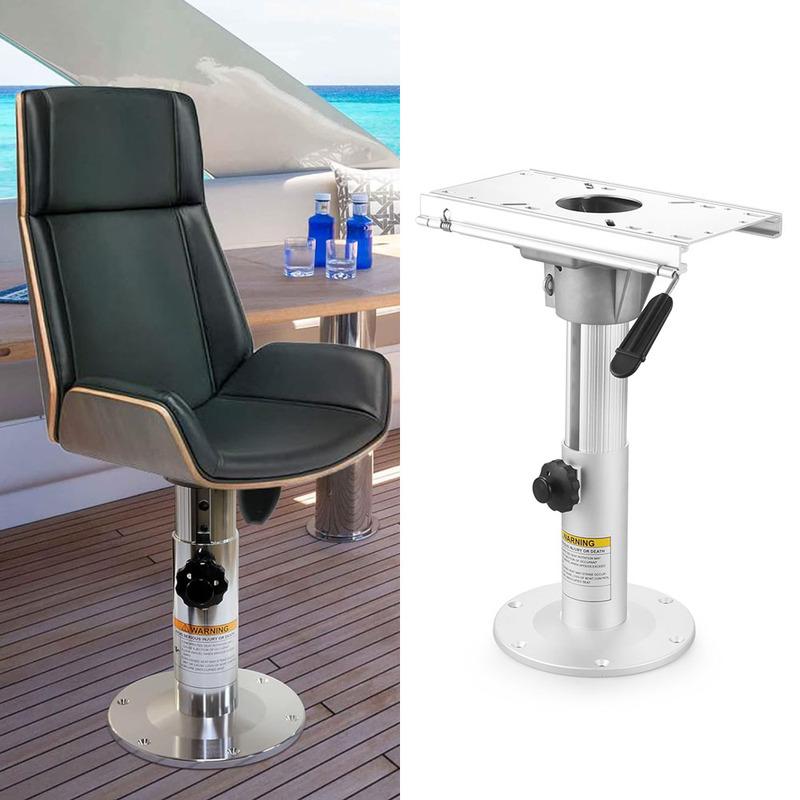 LODENQC Adjustable Height Aluminum Boat Seat Pedestal with Slide - Locking Boat Chair Base 13 to 19 Inch Height Range
