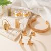 High-end Metal Ring Cold Wind Exaggerated Atmosphere Earrings Women's Retro Design Bracelet
