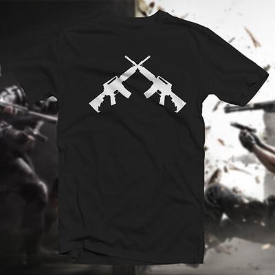 Crossed AR-15s COTTON T-SHIRT Military Service Hero Patriot Airsoft Unisex T-Shirt