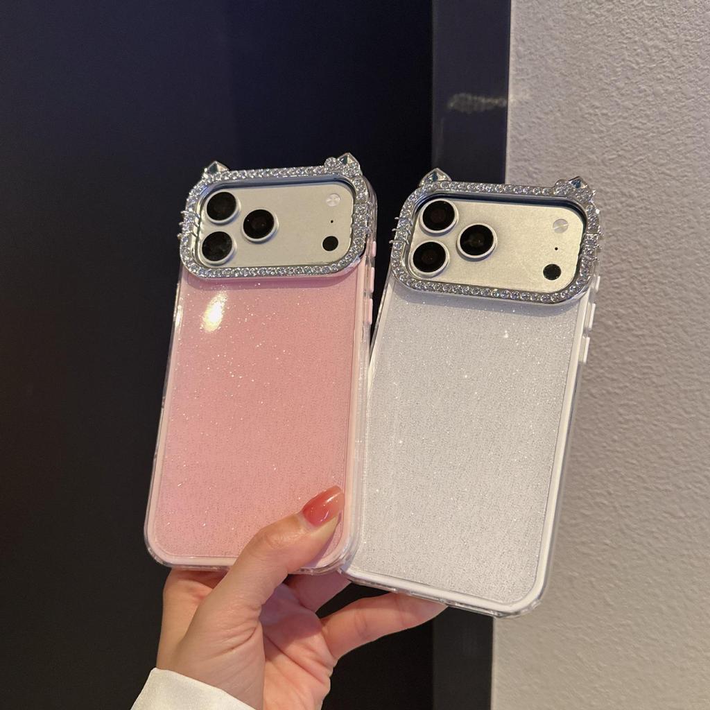 Cat Ear Glitter 2-in-1 Case for Apple 17 Pro Max/15, Material 11/14