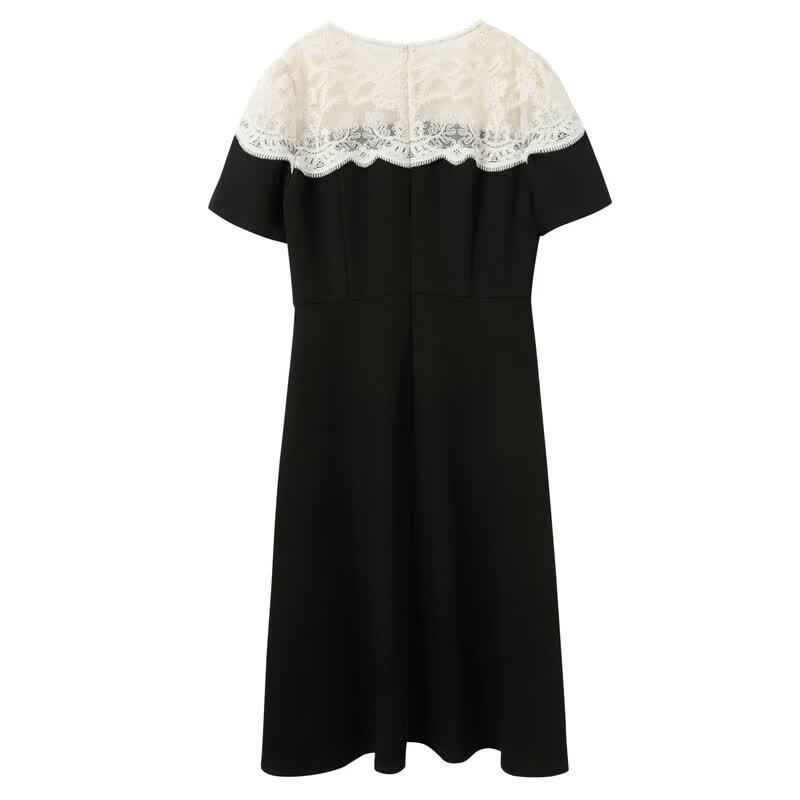 Sancai Plus Size Lace Short Sleeve Maxi Dress