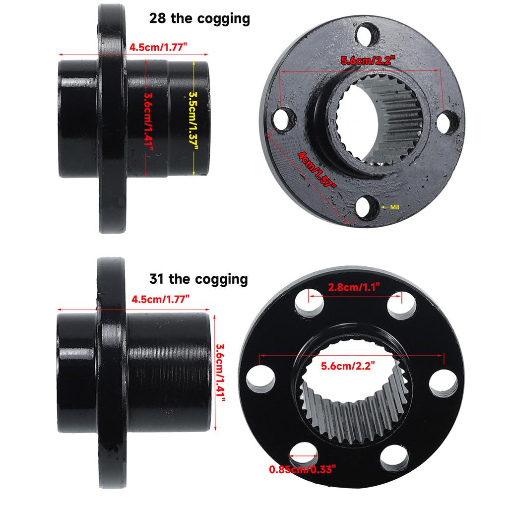 Pinion axă spate de calitate industrială Montare pe disc de frână Scaun de fixare a roții de lanț Scaun Accesorii pentru motociclete utilizate pentru ATV GY6