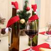 Charming Christmas Themed Wine Bottle Cover Set With Non Woven Scarf And Hat For Holiday Decor