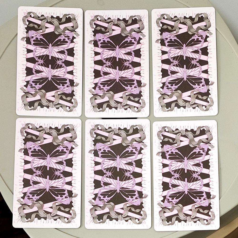 Kawaii Anime Tarot Deck 10.5*6cm - 78 Cards Coquette Aesthetic Pink Pastel Manga Tarot Cards - "HORANG NAVI" Double-embossed
