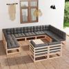 Day and Night - Day and Night Garden Furniture Set 12 Pieces and Cushions Solid Pine Wood