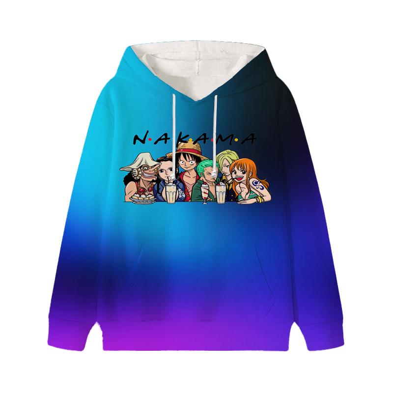 Sudadera con capucha de One Piece Luffy Wanted para niños, otoño e invierno, jersey de terciopelo para niños, ropa informal para niños, niñas y niños, sudaderas con dibujos animados Kawaii