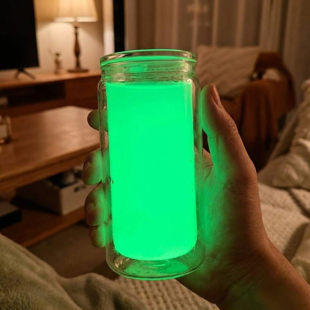 Tasse à paille fluorescente phosphorescente 16 oz Tasse à café lumineuse pour étudiants