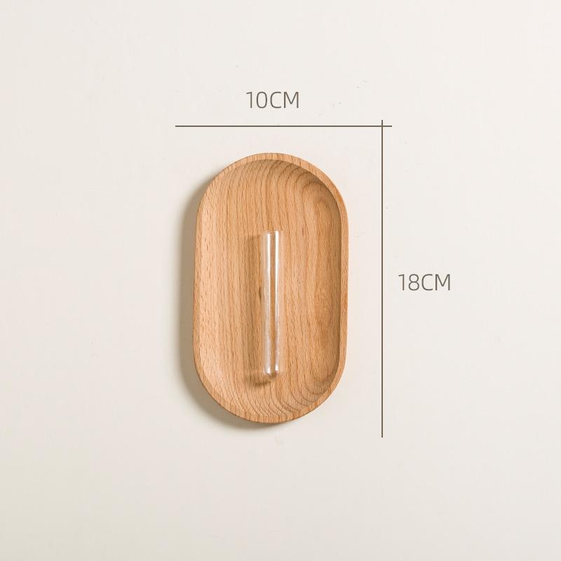 

Solid Wood Wall Mounted Vase Simulated Floral Vase Hydroponic Wall Mounted Floral Decor Wooden Plate Vase Homestay Wall Decor