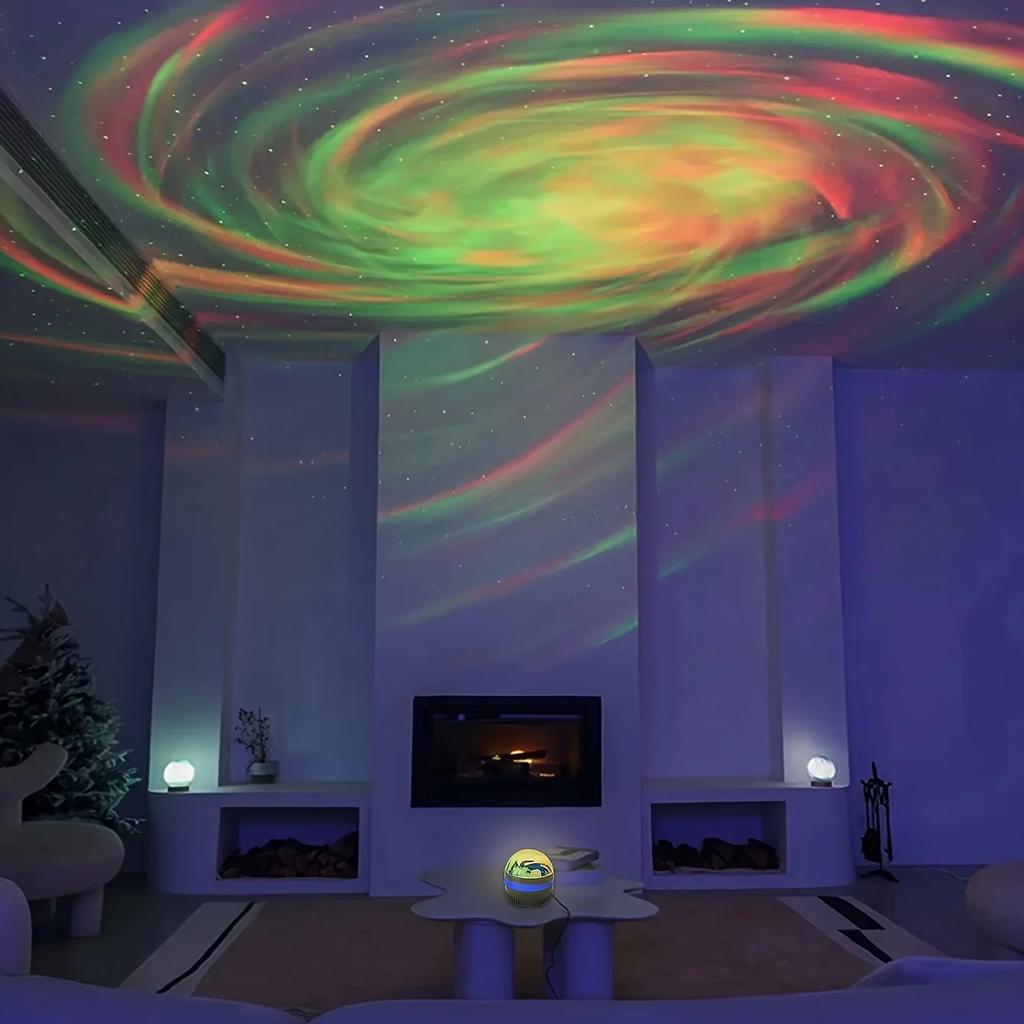 Projecteur de lumière ciel étoilé USB 5V Télécommande et contrôle sonore Lampe de nuit avec 7 modes pour chambre à coucher Décoration de fête de Noël