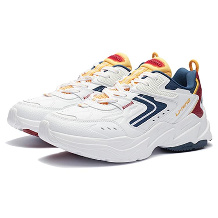 New LiNing Shock Absorbers Low Top Running Shoes Men's White Blue AGCR331-4
