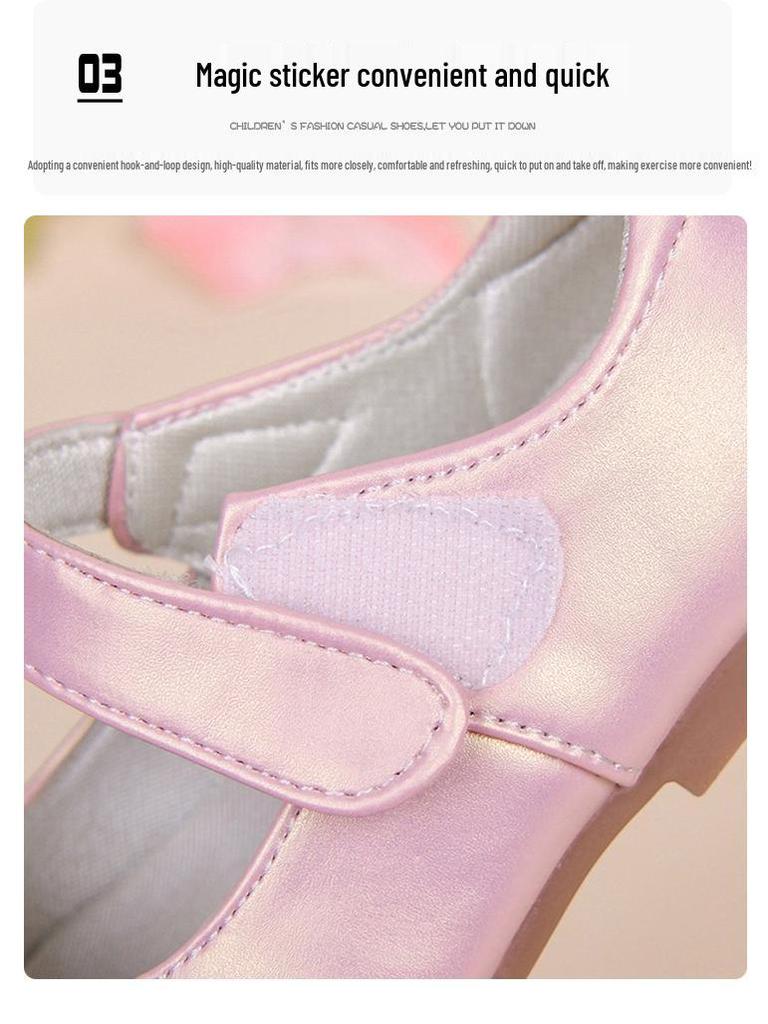 Spring & Autumn Flower Girl Loafers: Kids' White Leather Princess Shoes