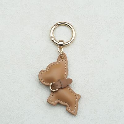 Cute French Bulldog Keychain Cute Puppy Cartoon PU Leather Dog Hanger Animal Dog Fashion Bulldog Bag Pendant Men's Car