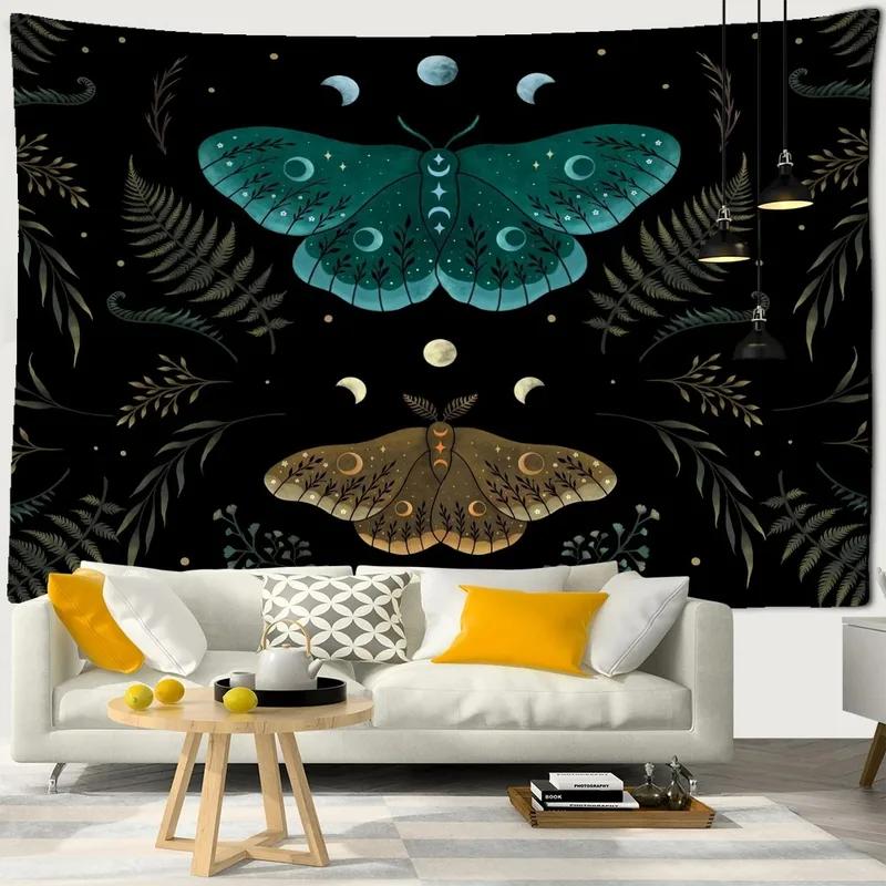 Butterfly Bee and Flowers Tapestry Office Living Room Decoration Home Wall Tapestry