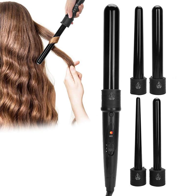 5 in 1 Lockenstab-Set Austauschbarer Styler Lockenwickler Rolle Elektrischer Luftlockenwickler Ein Schritt Magisches Haarstyling