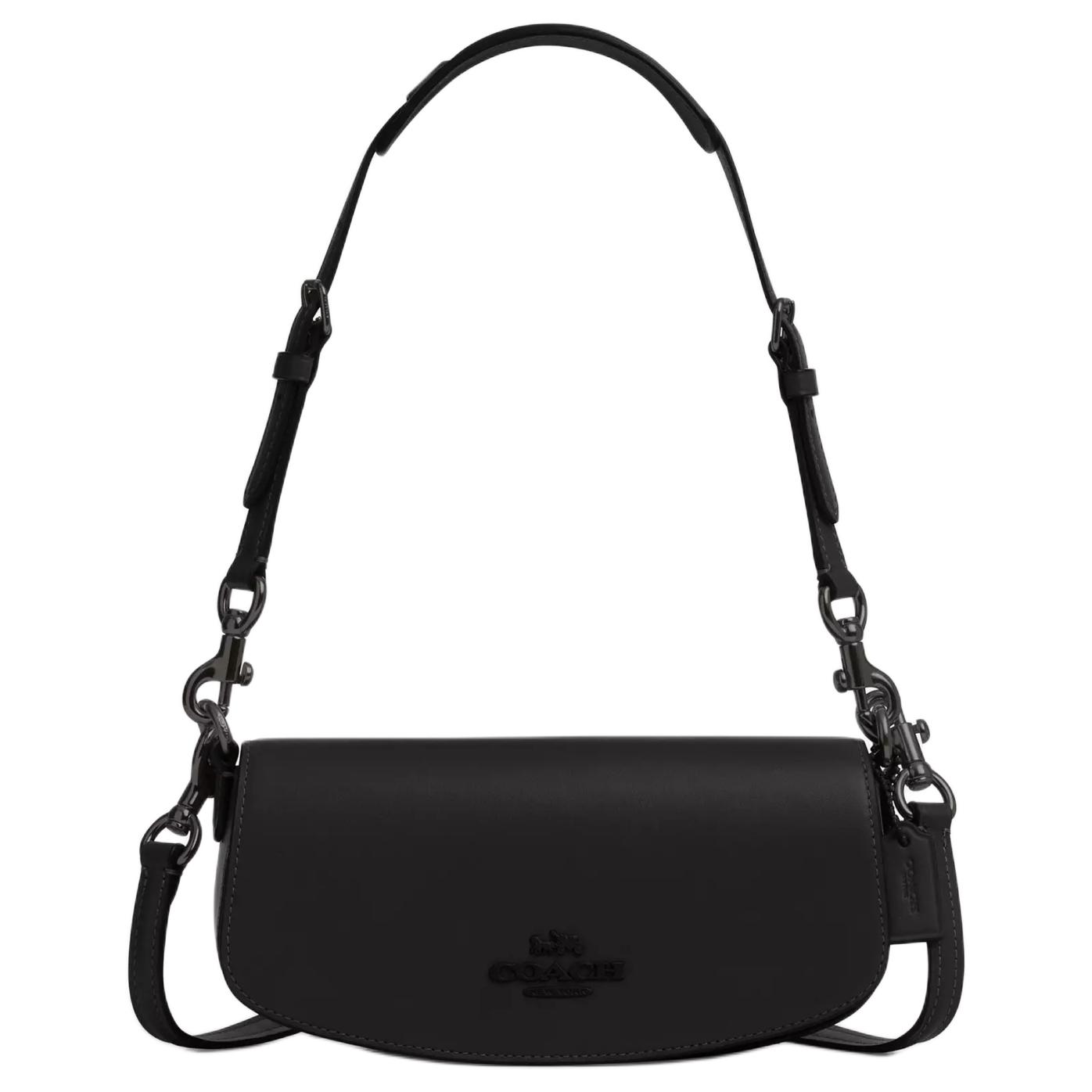 

Coach Saddle Bag, Black Smooth Leather, Gunmetal Hardware Adjustable Shoulder Crossbody Handbag for Women, Daily Commute Casual Travel CT757-JIBLK Gift Box Set (Basic Set+Black Box)