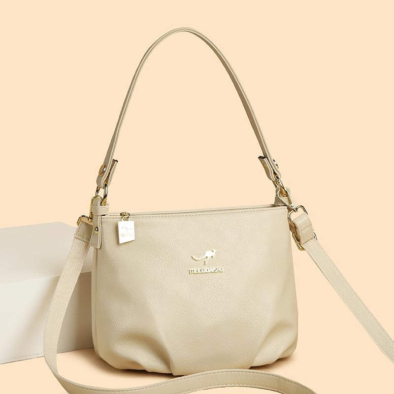 Borsa a Spalla Vintage da Donna in PU Grande Capacità Borsa a Tracolla Piccola Quadrata
