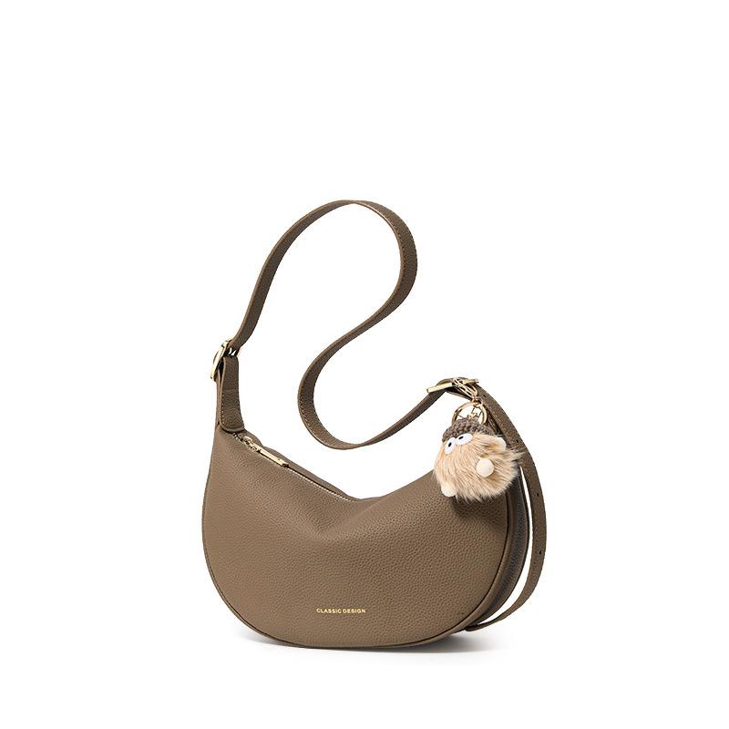 Real Leather Dumpling Bag for Women's New Summer Fashion Crossbody Bag Niche Saddle Bag