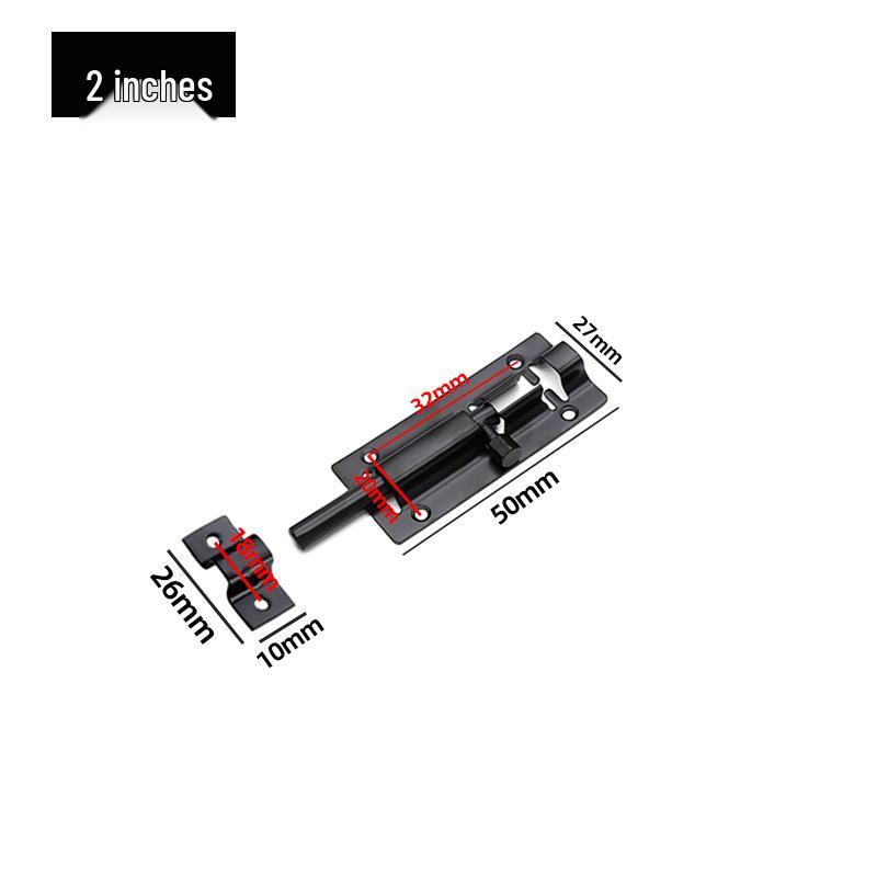 Stainless Steel Black Bolt for Cabinet & Wooden Door, Sizes: 1.5 To 5 Inches