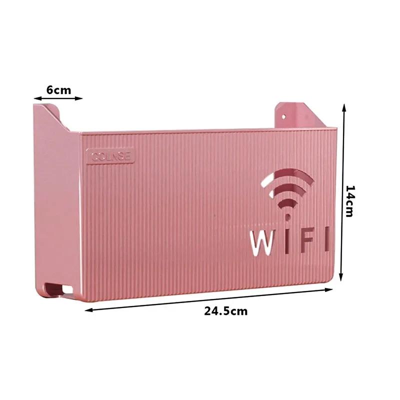 1PC Wall Hanging Wireless Wifi Router Shelf Storage Box ABS Plastic Organizer Box Cable Power Bracket Organizer Box Home Decor