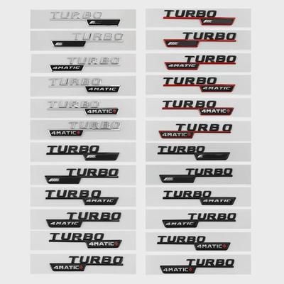 3d ABS Black Turbo A-M-G Logo Turbo 4matic Emblem Car Fender Badge For Merced-es CLA 45 X156 A45 Turbo A-M-G Sticker Accessories