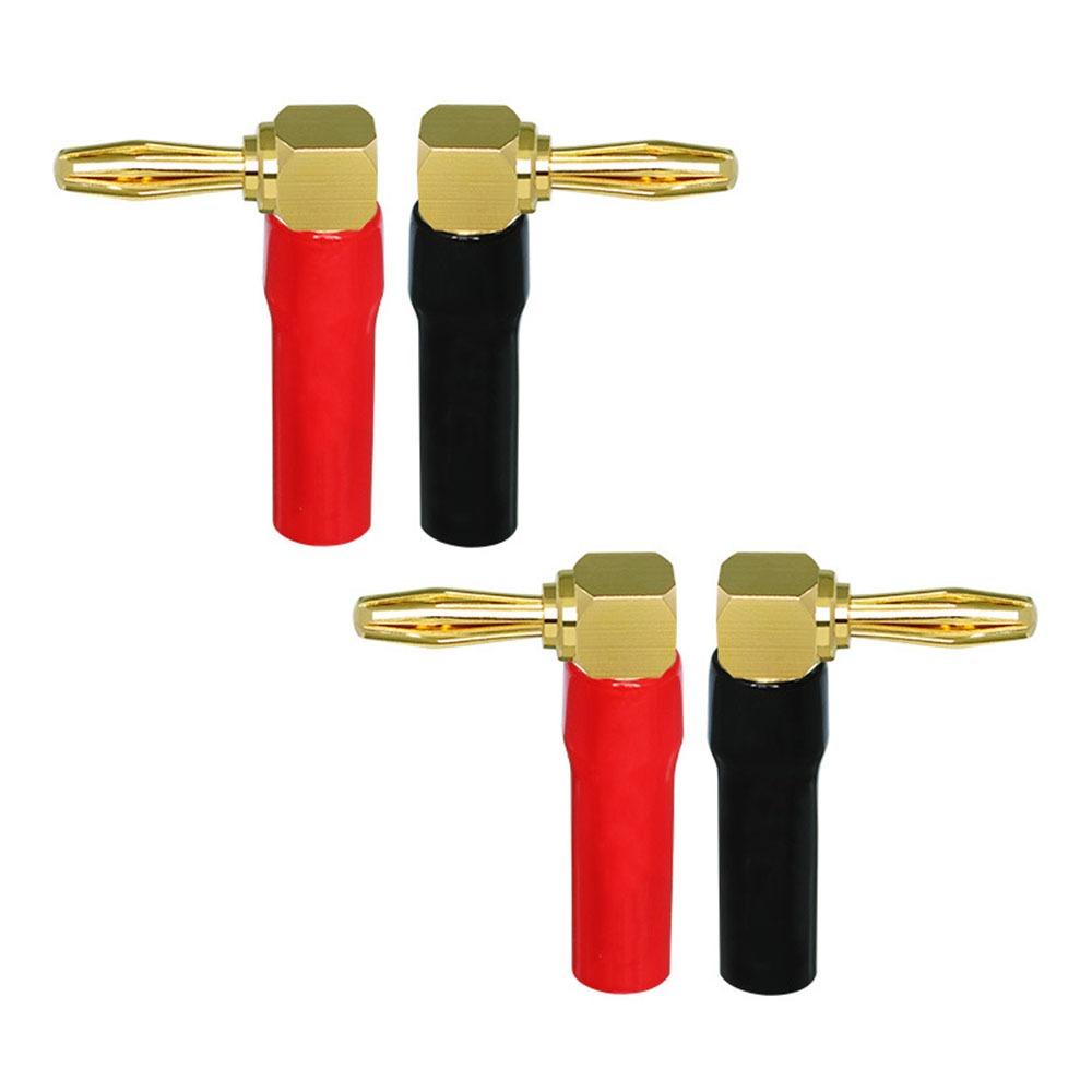 2/4Pcs 24K Gold Plated Gold Plated Audio Connector Self-locking Banana Plug  Audio Cable Adapter
