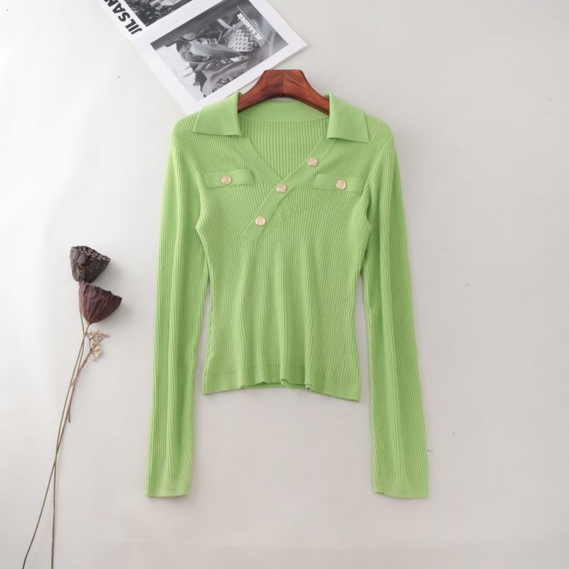 Export Six Wool V-neck Long-Sleeve Knitwear Women's Fall and Winter New Arrival Silm Thermal Bottoming Shirt Tops