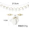 Cute Halloween Ghost Garland Rustic Handmade Ghosts Ornaments with Wooden Beads Indoor Home Decor for Wall Fireplace Doorway