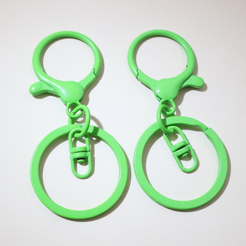 5pcs Multi-colors DIY Keychain Accessories Lobaster Clasp Hooks with 30mm Kring Ring Connector for DIY Pendant Jewelry Making