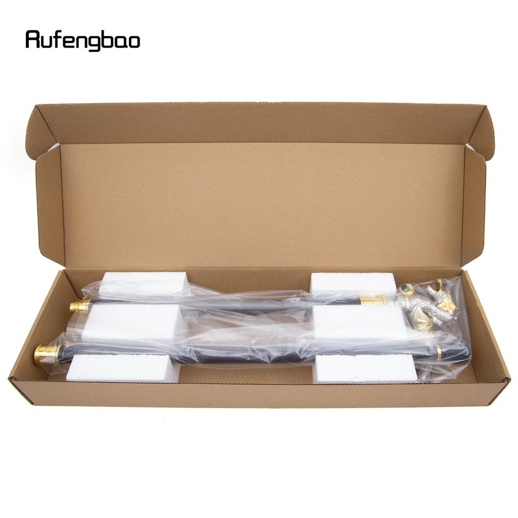 Golden White Dragon Scrambling Ball Fashion Walking Stick Decorative Cospaly Vintage Party Fashionable Walking Cane Crosier 93cm