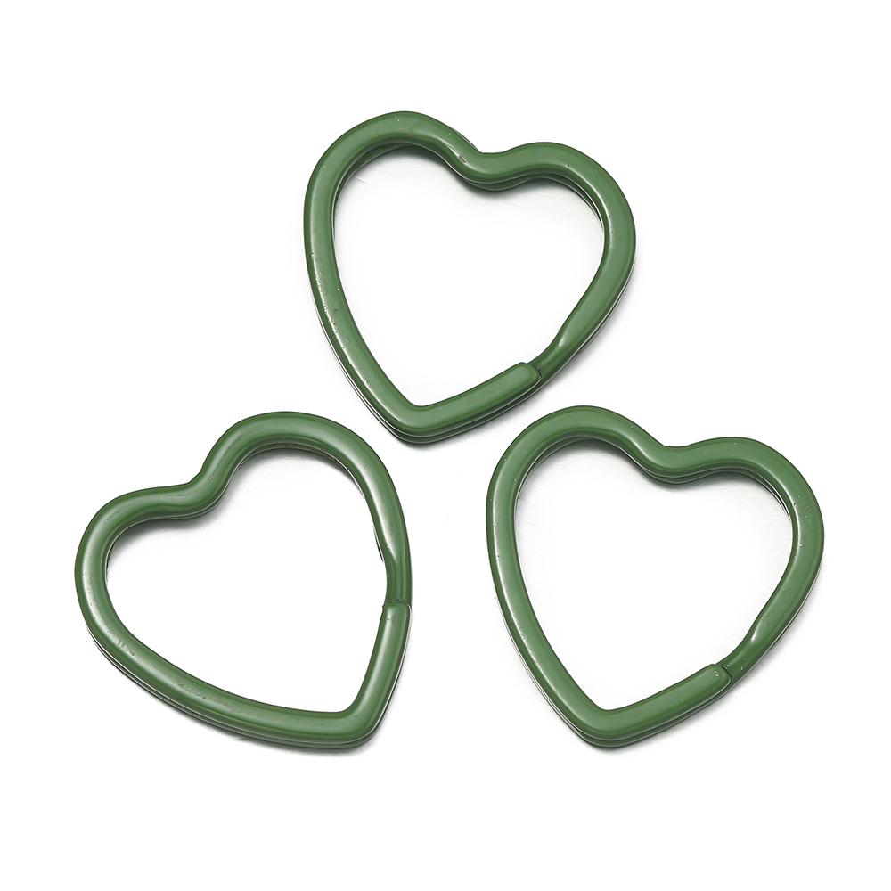 5pcs Cute Colorful Heart Spray Paint Keyring Keychain Split Ring Metal Car Key Ring for DIY Handmade Jewelry Making Accessories