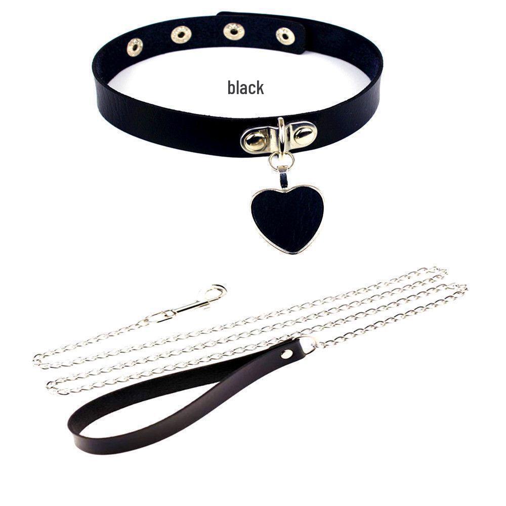 Pleasure Traction Rope: Heart Choker Leash for Role Play & SM Training