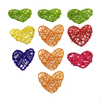 10Pcs Valentine's Day Rattan Heart Pendants Hanging Handwoven Valentines Decorations for The