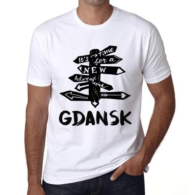 Men’s Vintage Tee Shirt Graphic T Shirt Time for New Advantures Gdansk White