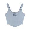 Small Camisole With Bra Pad Undershirt Female Senior Sense Letters Embroidery Thin Inner Slim Outer Wear Spicy Girl Desire Tops