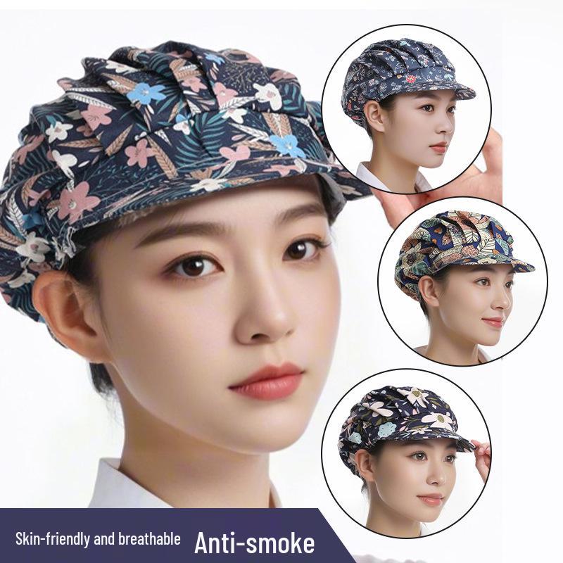 Korean Oil-Proof Chef Hat for Women - Hair Covering Kitchen Cap for Cooking and Catering