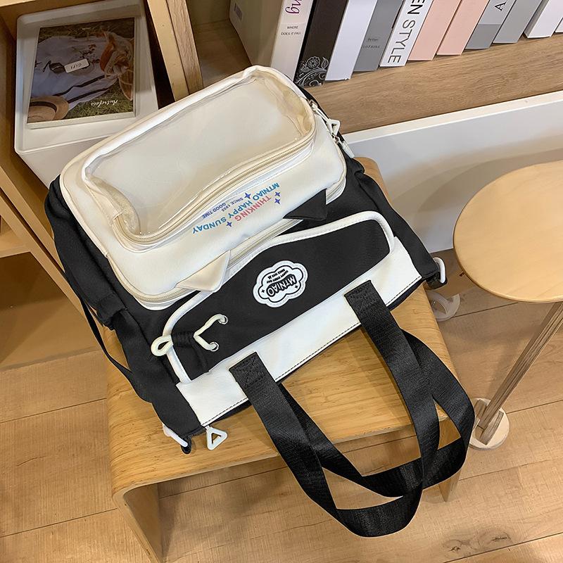 School bag cute dopamine messenger junior high school student girl high value handbag carrying book large capacity make-up class girl