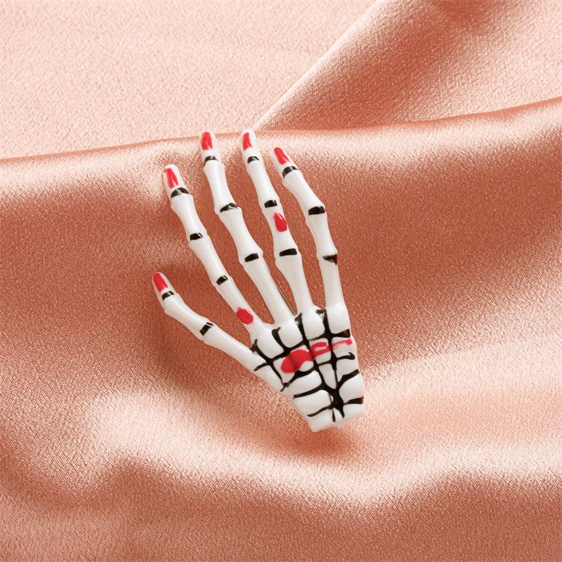 Harajuku Gothic Skull Hand Bone Hair Clip - Bloody Skull Grip