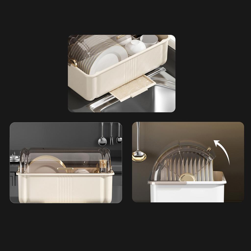 High Quality PP PET Materials Dish Rack Functional Plate Drying Rack Organizers With Ample Space For Multiple Dishes