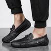 Round Toe Leather Shoes for Men Moccasin Suede Soft Loafers Flat Man Casual Shoe Fashion  Summer Sale New In Designer Pu On