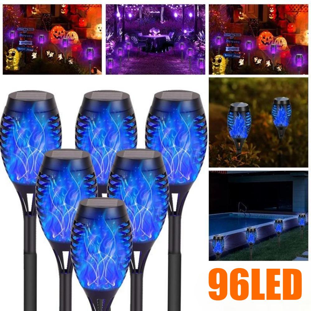 

96LED Outdoor Solar Flame Light with Flashing Flame Waterproof Solar Flashlight Light for Garden Decor for Outdoor Landscape Decor 96LED-1PCS