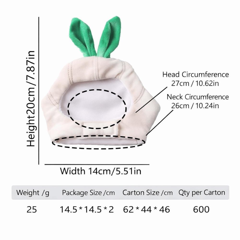 

New Funny Pet Garlic Hat Decorative Ear-Exposed Pet Headwear Cosplay Style Cat Dog Hat Pet Cosplay білий