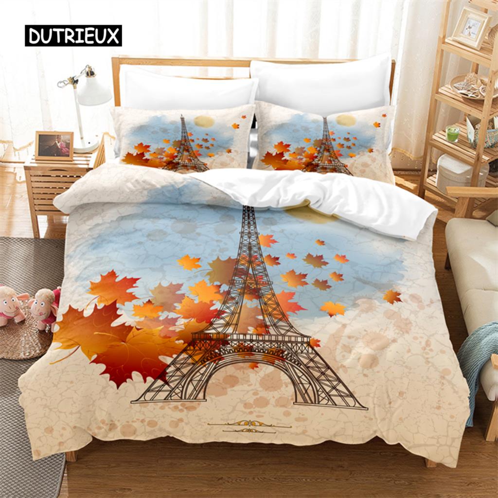 Eiffel Tower Bedding Set Duvet Cover Set 3d Bedding Digital Printing Bed Linen Queen Size Bedding Set Fashion Design
